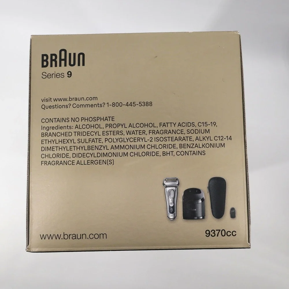 Braun Series 9 9370cc Wet & Dry Electric Shaver Silver 4+1 Pro Head